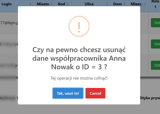 Ostrzeżenie przed usunięciem