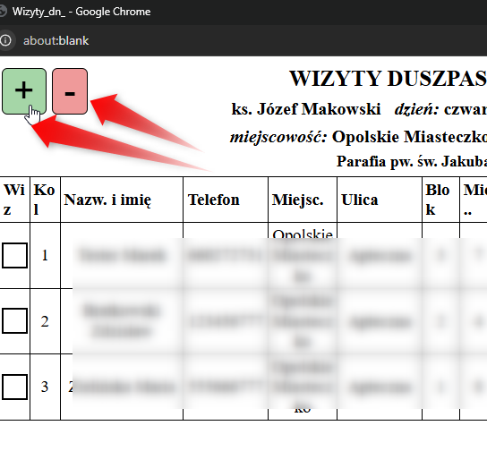 Przyciski regulacji czcionki