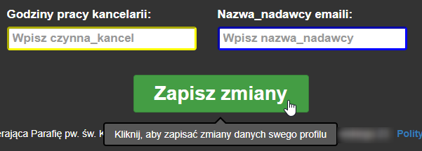 Przycisk Zapisz zmiany