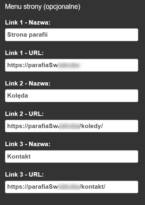 Menu strony