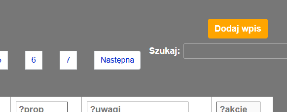 Zrzut ekranu przycisku dodawania nowego parafianina